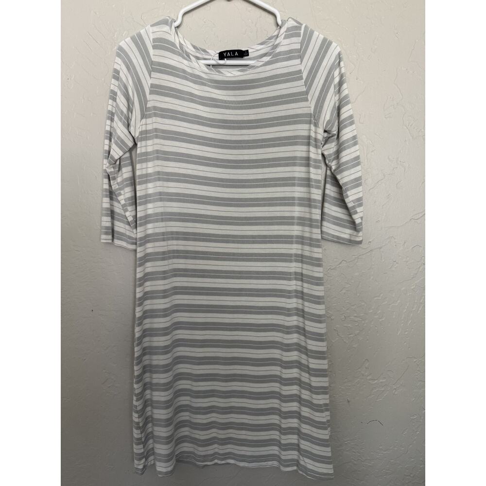 Yala Striped Long Sleeved T-Shirt Dress, Small Bamboo NEW 971